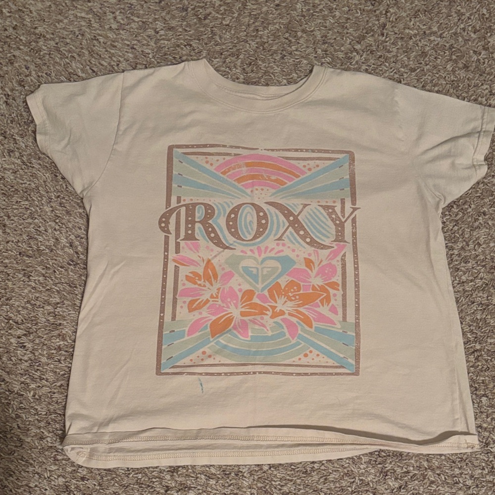 Roxy Cream T-Shirt with Floral‎ Pastel Design